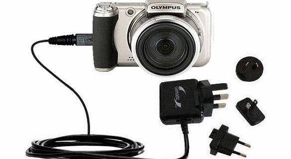Gomadic International AC Home Wall Charger suitable for the Olympus SP-800UZ Digital Camera - 10W Charge supports wall outlets and voltages worldwide - Uses Gomadic Brand TipExchange