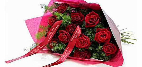 GoneDigging Personalised Red Rose Bouquet