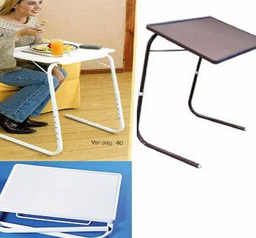 Folding Adjustable Table Ideal for Reading, Eating, Games. Available in White or Brown. Click NEW for colour options.