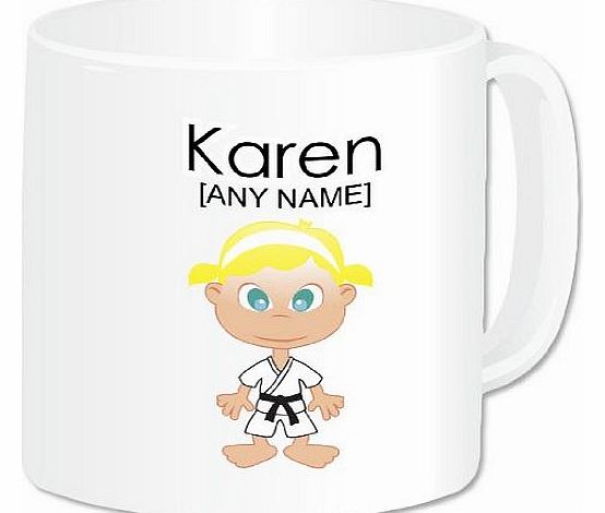 GoPersonalised Personalised Karate Girl Mug (A GoPersonalised Design)