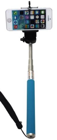 Gopromate TM) Extendable Selfie Handheld Stick Monopod Pod for iPhone, Samsung, camera with 1/4 inch Screw Hole (Blue)