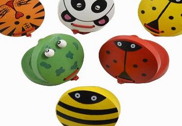 Chunky Wooden Animal Castanets Kids Childrens Baby Early Education Musical Toys Instruments
