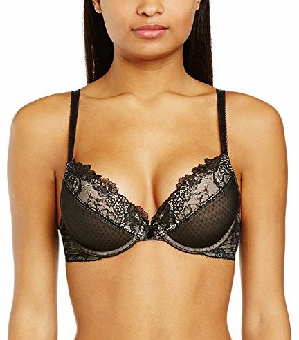 Womens Barely There Padded Plunge Everyday Bra, Black, 36D