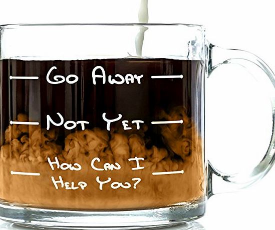 Got Me Tipsy Go Away Funny Glass Coffee Mug 385 mL - Unique Christmas Present Idea for a Mum, Dad, Husband, Wife, Boyfriend, Girlfriend - Best Office Cup amp; Birthday Gag Gift for Coworkers, Men amp; Women, Him