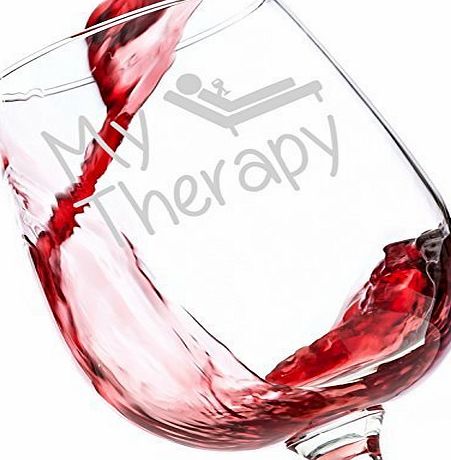 Got Me Tipsy My Therapy Funny Wine Glass 385 mL - Best Christmas Gifts For Women - Unique Birthday Gift For Her - Humorous Xmas Present Idea For a Mum, Wife, Girlfriend, Sister, Friend, Coworker or Daughter