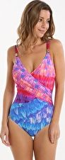 Gottex, 1295[^]263124 Cosmic Petals Surplice One Piece - Blue