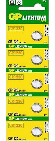 5 X GP CR1220 3V lithium Batteries