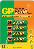 GP 2700mAh AA NiMH Rechargeable Batteries (4 Pk)
