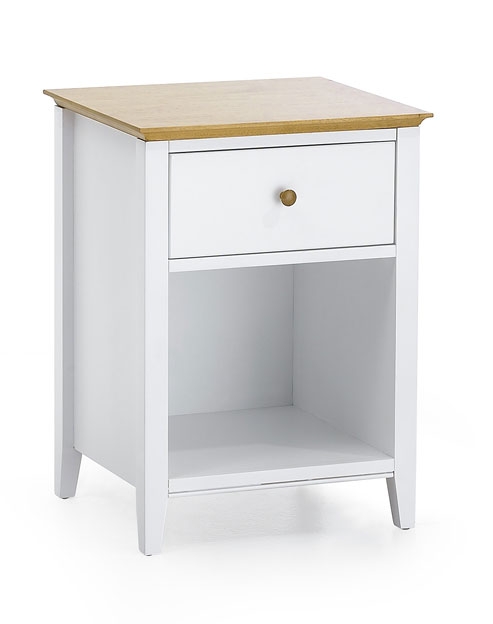 Grace 1 Drawer Bedside Table - Opal White with