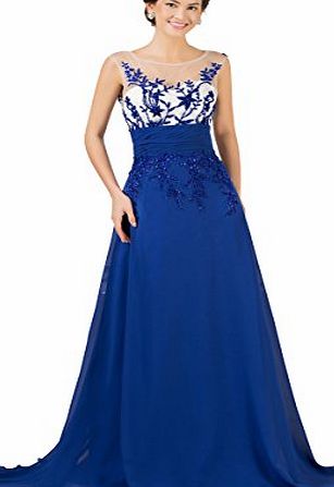 Grace Karin Vintage Prom Dresses Blue Floral Printed Wedding Party Gown UK Sizes 6-20 (16)