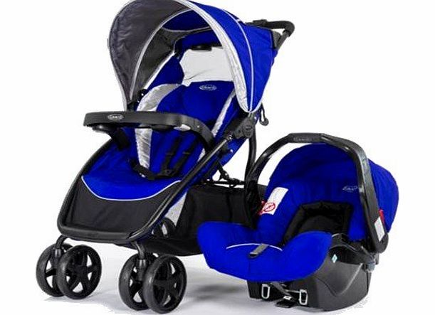 Graco Dynamo Lite Travel System Indigo Complete With Carseat Footmuff 