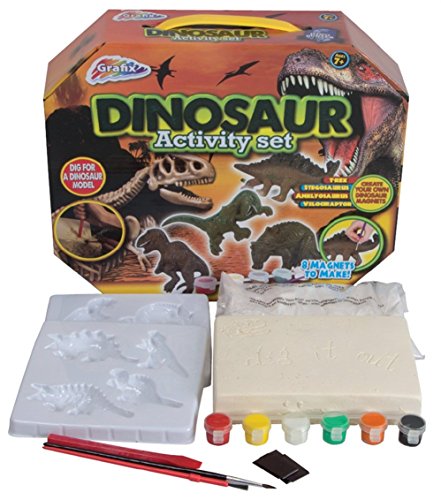 Kids Dinosaur Fridge Magnet Making Kit Childrens Dino Mould Craft Paint Set