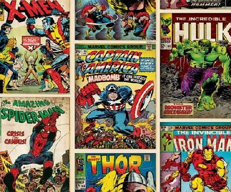Marvel Comics Action Heroes Wallpaper - 10m long, 52cm wide