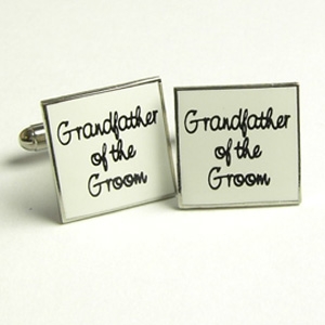 grand father of the Groom Wedding Cufflinks - White
