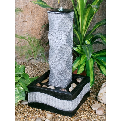 granite / Black Diamond Column Water Feature