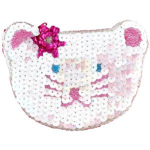Great Gizmos Pink Poppy Cat Sequinned Purse