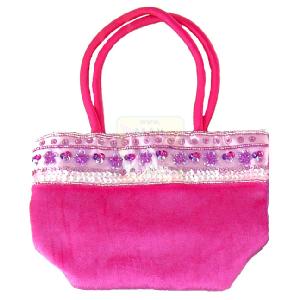 Great Gizmos Pink Poppy Hot Pink Velour Bag