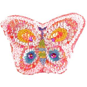 Great Gizmos Pink Poppy Pink Butterfly Sequinned Purse