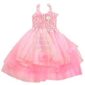 Pink Poppy Small Pink Dress With Fluffy Pom Pom