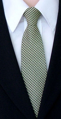Green & Ivory Squares Clip-On Tie