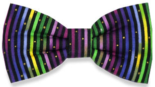 Green & Purple Stripes Bow Tie