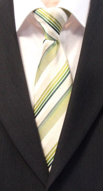 Green D/Stripe Clip-On Tie