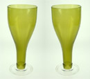 Green Glass recycled glasses - Olive flutes