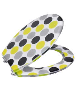 Green Grey and Black Spot Toilet Seat