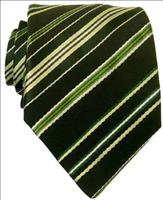 Green Pencil Stripe Necktie by Timothy Everest