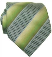 Green Textured Stripe Necktie by Timothy Everest