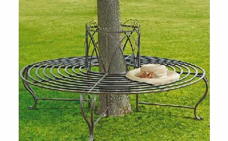 Greenhurst Circular Tree Garden Steel Seat - Brown