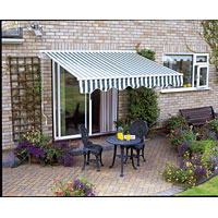Easy Fit Patio Awning Green / White 3m