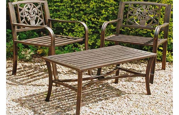 Garden Armchairs with Cast Iron Inserts - Set of