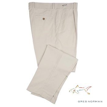 Greg Norman Single Pleat Microfibre Trousers BEIGE