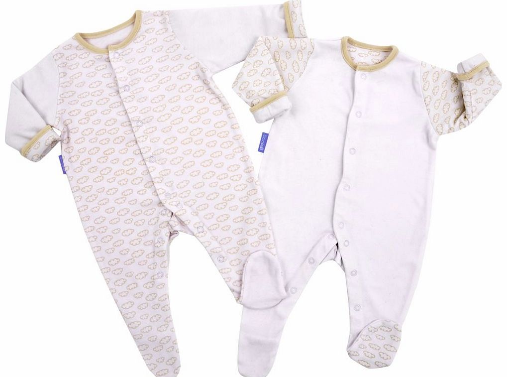 Gro Company Gro Suit Twin Pack 3-6 Months Fluffy Clouds 2014