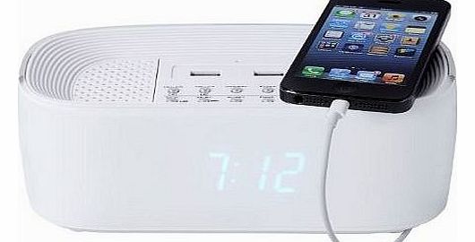 Groov-e Bluetooth Wireless Playback Alarm Clock Radio Speaker with Dual USB Phone Charging Points - Black