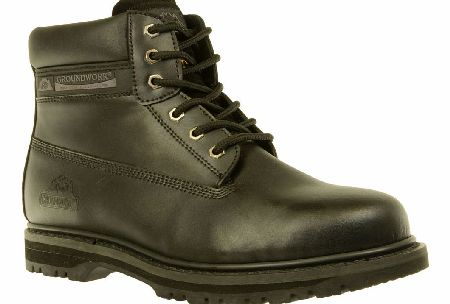 GROUNDWORK Iron Black Leather Work Boot