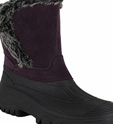 Womens Mucker Stable Yard Winter Snow Velcro Boots Wellies Shoes - Colour: Purple | Shoe Size: UK 5