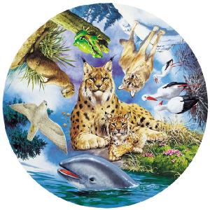 Grovely Jigsaws James Hamilton Grovely Puzzles Endangered Nordic Species 500 Circular Piece Jigsaw Puzzle
