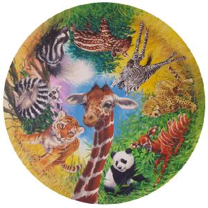 Grovely Jigsaws James Hamilton Grovely Puzzles Spots and Stripes Exotic Babies 500 Circular Piece Jigsaw Puzzle