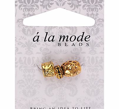 A La Mode Ethnic Charms, Pack of 3, Gold
