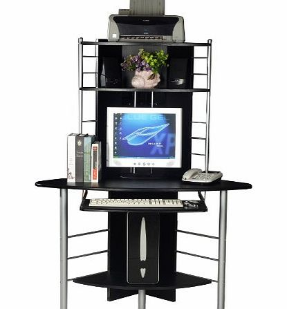 GRS GLOBAL COMPUTER DESK HOME OFFICE FURNITURE PC TABLE BLACK