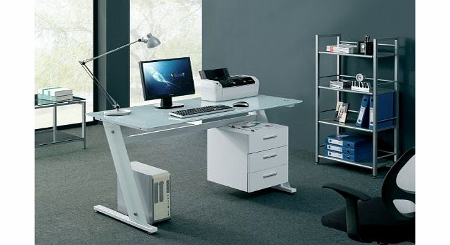 GRS GLOBAL Computer Desk Home Office Table PC White Furniture New - NEXT WORKING DAY DELIVERY