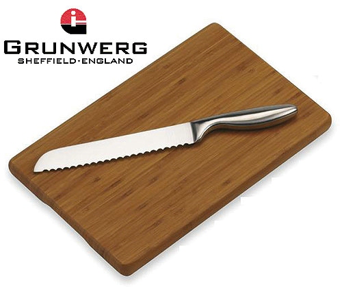 Grunwerg Bamboo Bread Knife and Board