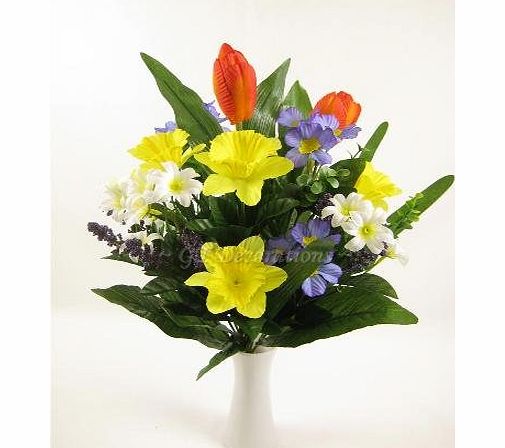 GT Decorations 46cm Artificial Silk Flower Tulip Daffodil Primrose Mixed Arrangement from GT Decorations