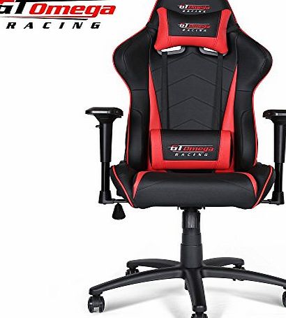 GT Omega Racing GT OMEGA PRO RACING OFFICE CHAIR BLACK NEXT RED LEATHER