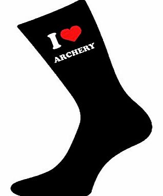 GTR I Love Archery Design Black Socks Large Mens UK Size 6-12 EUR 39-46 - X6VL008