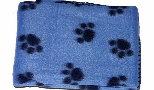 Guaranteed4Less BLUE SOFT COSY WARM FLEECE PAW PRINT PET BLANKET DOG PUPPY ANIMAL CAT BED
