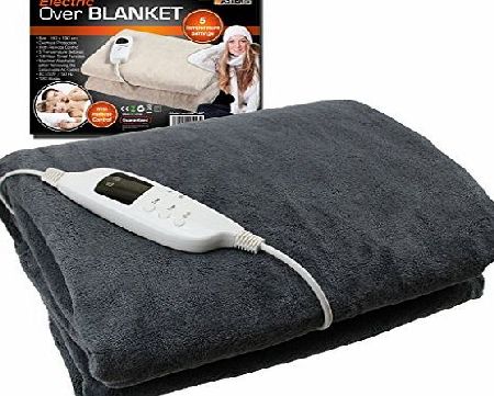 Guaranteed4Less GREY GLOWMASTER LUXURY FLEECE HEATED ELECTRIC OVERBLANKET BLANKET THROW