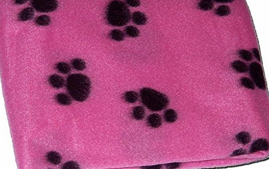 Guaranteed4Less PINK SOFT COSY WARM FLEECE PAW PRINT PET BLANKET DOG PUPPY ANIMAL CAT BED